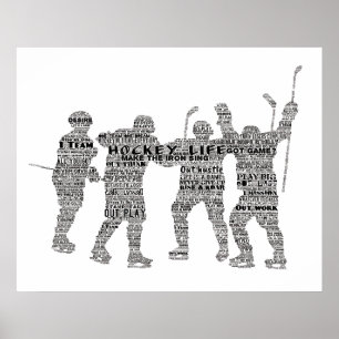 Poster Équipe du joueur de hockey entraîneur Motivational
