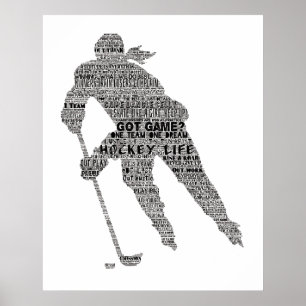 Poster Équipe du joueur de hockey entraîneur Motivational