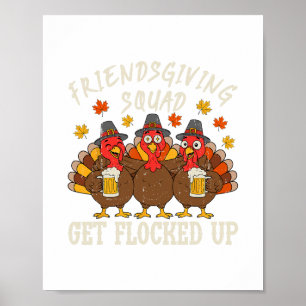 Poster Équipe Friendsgiving Dinde Thanksgiving Amis Dr