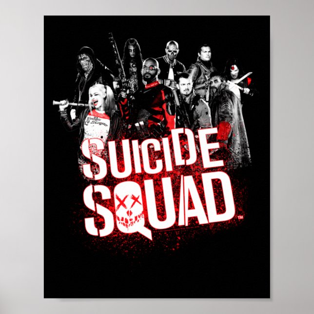 Poster Équipe Hommes Squad Splatter Noir Performance (Devant)