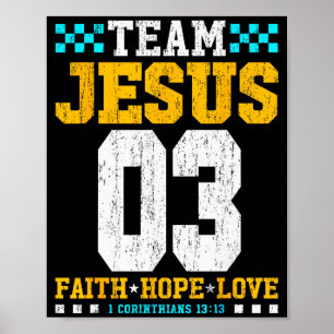 Poster Équipe Jésus 03 Foi Espoir Amour Bible chrétienne