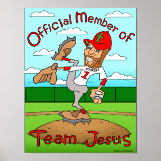 Poster Équipe Jésus (Baseball)