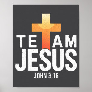 Poster Équipe Jésus Jean 3_16 - Bible Religieuse Chrétien