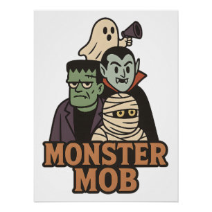 Poster Équipe Monster Élite 2025 Gang Halloween
