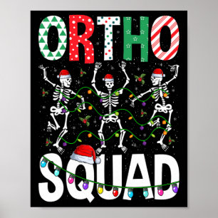 Poster Équipe Ortho Noël Squelette Infirmière Orthopédiqu