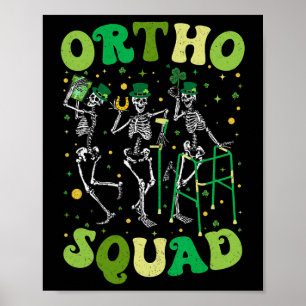 Poster Équipe Ortho Squelettes Danseurs St Patricks Ortho