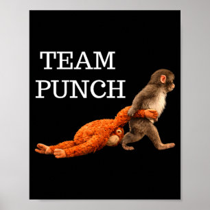 Poster Équipe poing bébé singe poing tendance mème graphi