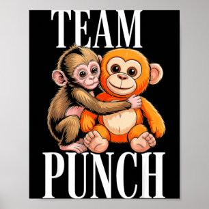 Poster Équipe punch - bébé singe mignon Équipe punch - bé