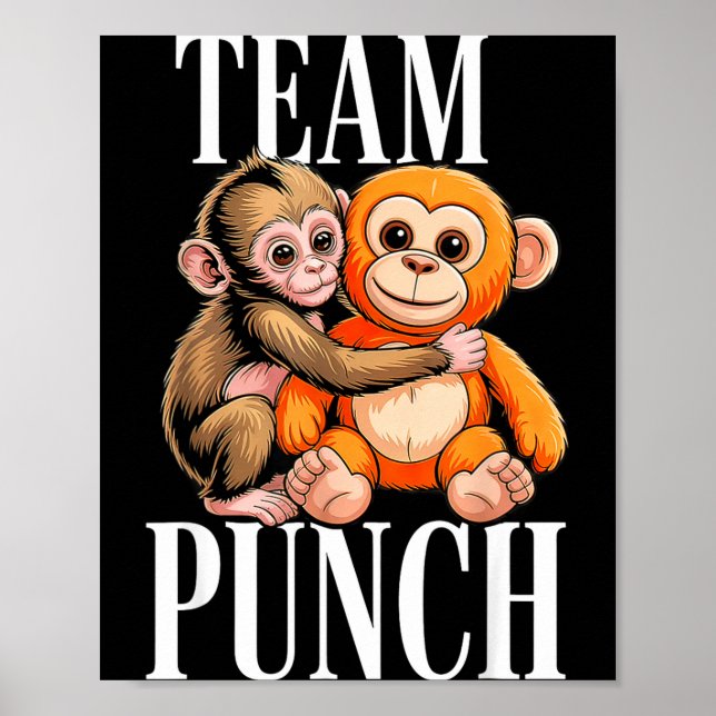 Poster Équipe punch - bébé singe mignon Équipe punch - bé (Devant)