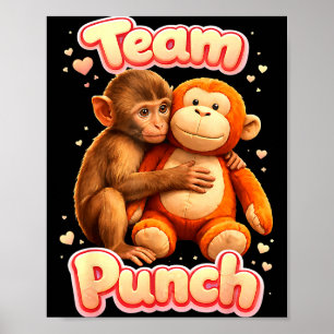 Poster Équipe punch bébé singe mignon nommé punch femmes