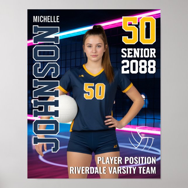 Poster Équipe senior de volleyball Photo personnalisée Sp (Devant)