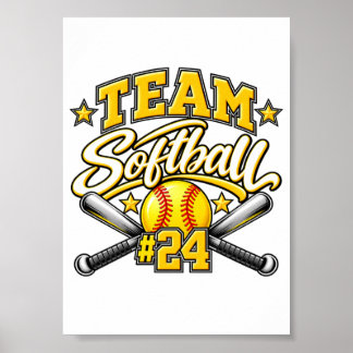 Poster Équipe Softball #24 Conception Sportive
