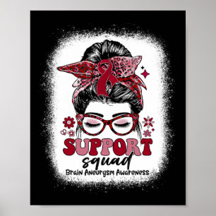 Poster Équipe super de soutien Messy Bun Cerveau Aneurysm