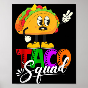 Poster Équipe taco cinco de mayo drôle de nourriture mexi