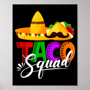 Poster Équipe taco cinco de mayo drôle de nourriture mexi