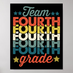 Poster Équipe Vintage 4ème Quatrième Année Byck À l'École