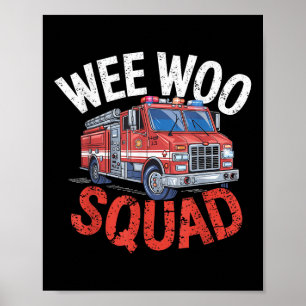 Poster Équipe Wee Woo Drôle Pompiers Camion de pompiers
