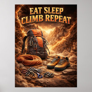 Poster Équipement de randonnée d'aventure en puissance