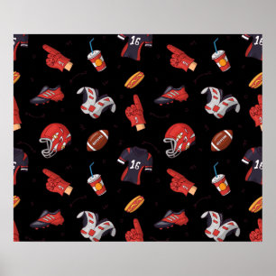 Poster Équipement sportif de football avec Motif aliment