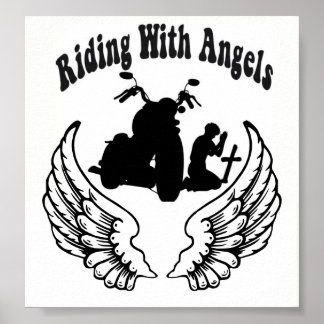 POSTER ÉQUITATION AVEC ANGELS CHALLEN BIKERS