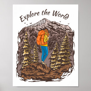 Poster Équitation Aventurier Yosemite Voyage Wyo