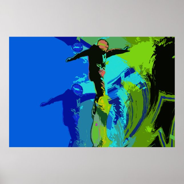 Poster Équitation extrême - Snowboarders (Devant)