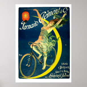 Poster Ère victorienne 1894 Publicité de bicyclette franç
