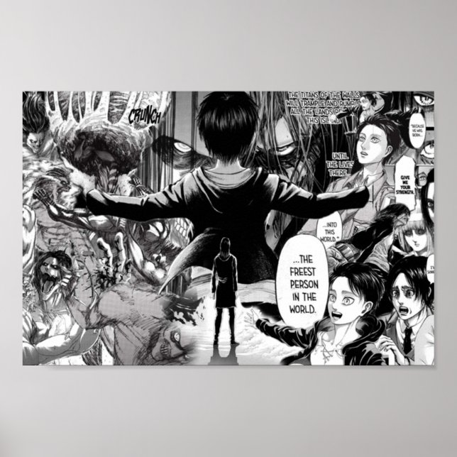Poster Eren Jaeger collage manga (Devant)
