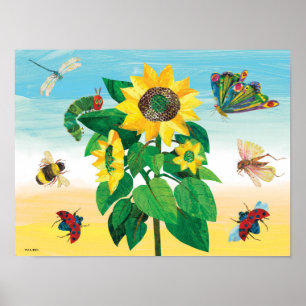 Poster Eric Carle   Scène de fleurs du jardin