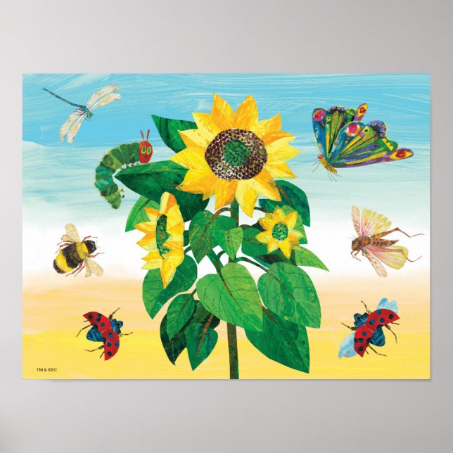 Poster Eric Carle | Scène de fleurs du jardin (Devant)