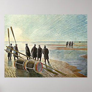 Poster Eric Ravilien - Travail dangereux à basse marée
