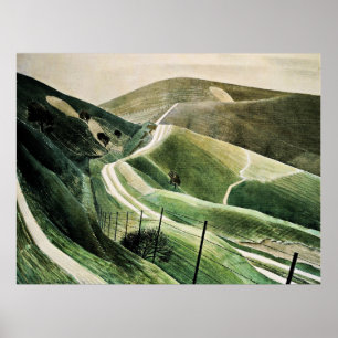 Poster Eric Ravilious - Chalk Paths, famous artwork