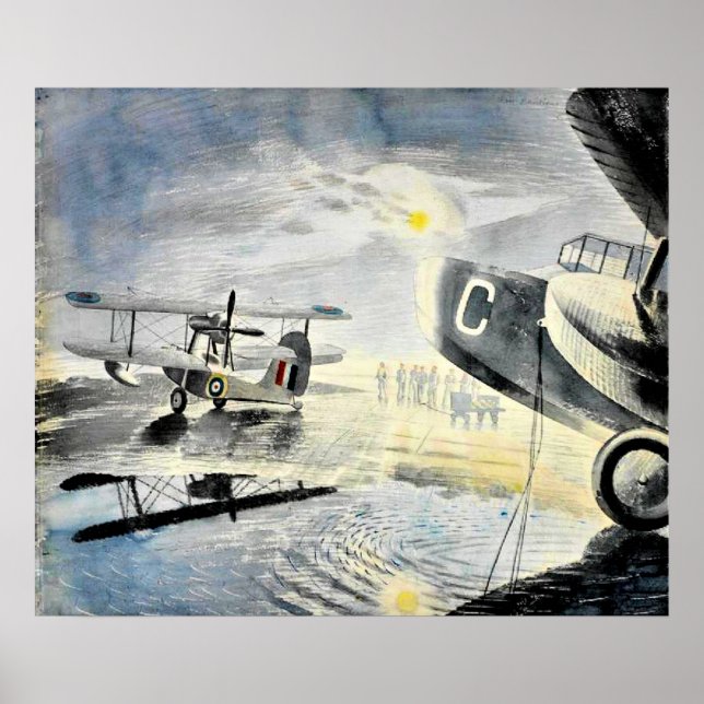 Poster Eric Ravilious - Matin sur le Tarmac (Devant)