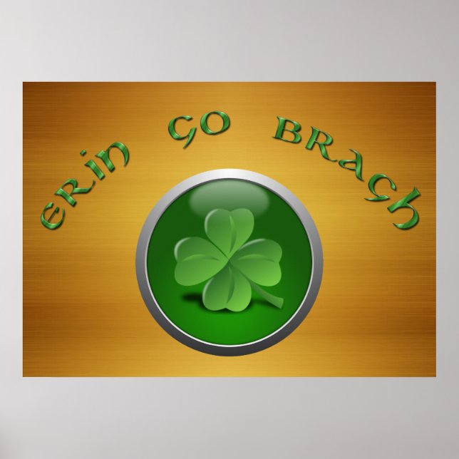 Poster Erin Go Bragh Shamrock (Devant)