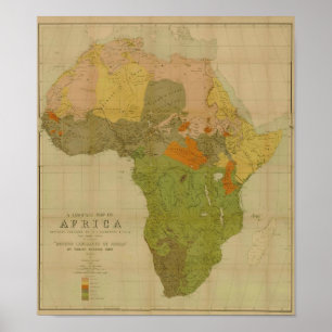 Poster Ernest George Ravenstein - Carte des langues de l'