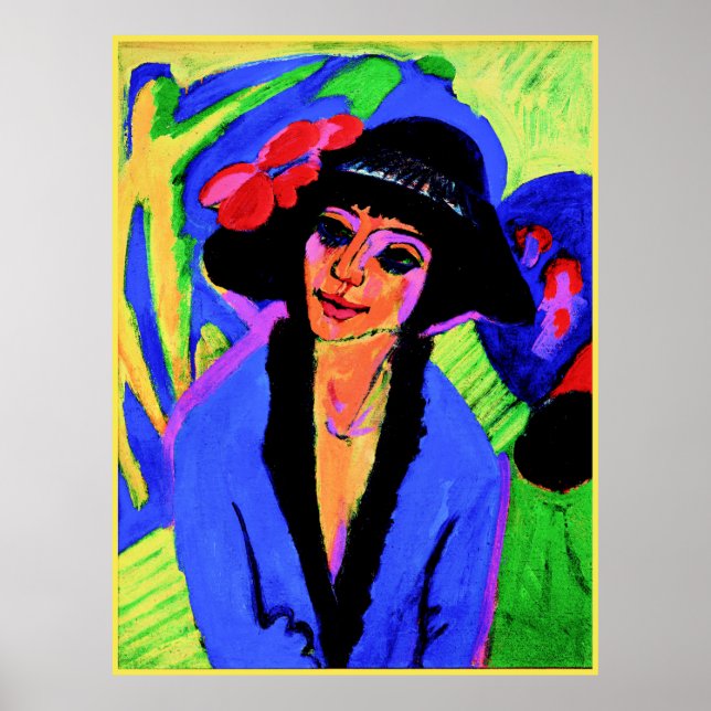 Poster Ernst Ludwig Kirchner peinture, Portrait de Gerda (Devant)