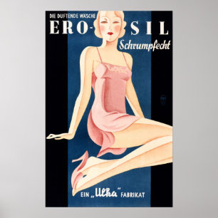 Poster EROSIL FEMME Allemande Peau Cosmétique Crème Vinta
