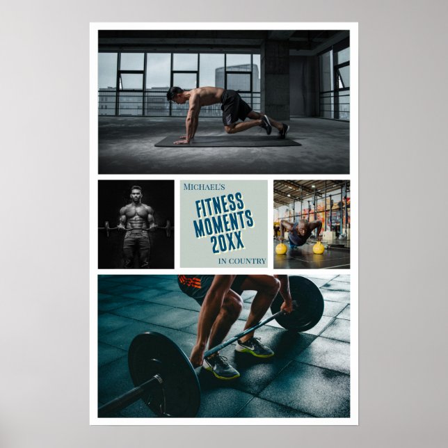 Poster Erstellen Sie Ihre eigene Fitness Foto (Vorne)