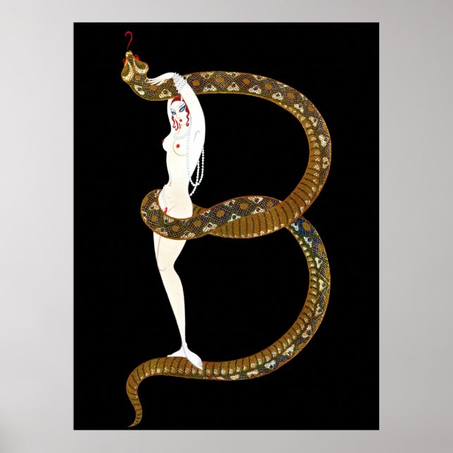 Poster Erté - La lettre B de la suite Alphabet, 1976 (Devant)