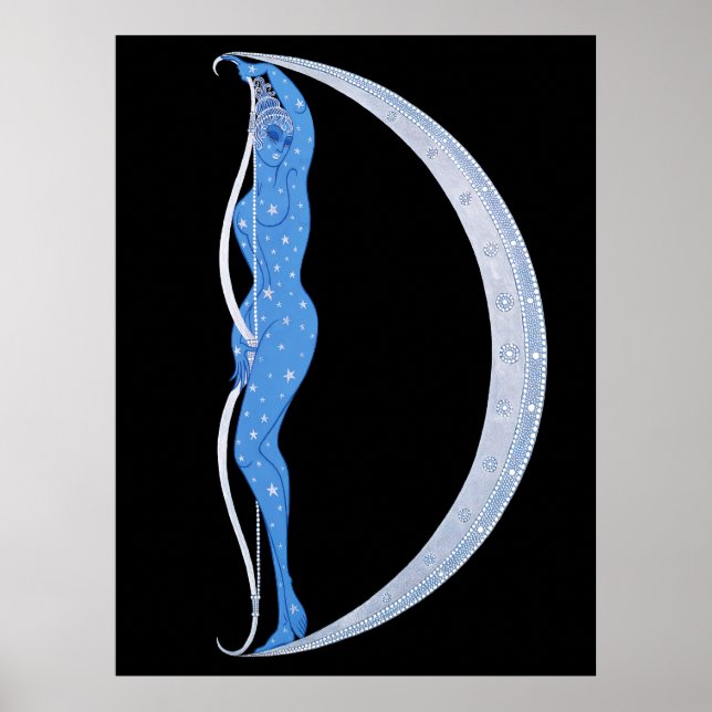 Poster Erté - La Lettre D de la Suite Alphabet, 1976 (Devant)