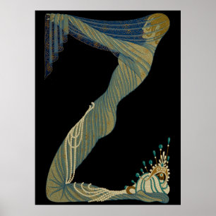 Poster Erté - La lettre Z de la suite Alphabet, 1976