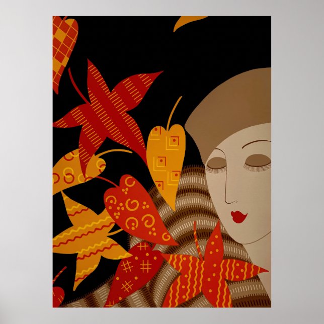 Poster Erté - Les Saisons, Automne [Nuit] (Devant)