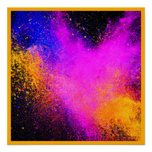 Poster Éruption colorée en poudre