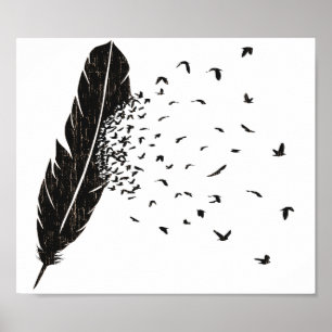 Poster Éruption d'oiseaux d'une plume