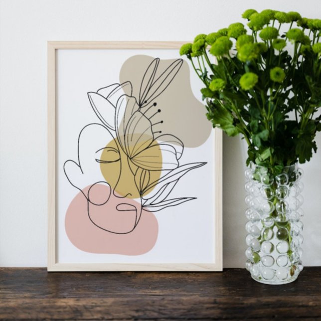 Poster Éruption faciale florale Formes Abstraites Art de  (Créateur téléchargé)