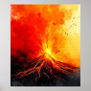 Poster Éruption volcanique Art Abstrait