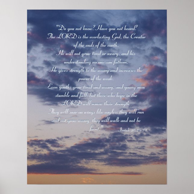 Poster Ésaïe 40 ; 28-31 | Inspirationnel (Devant)