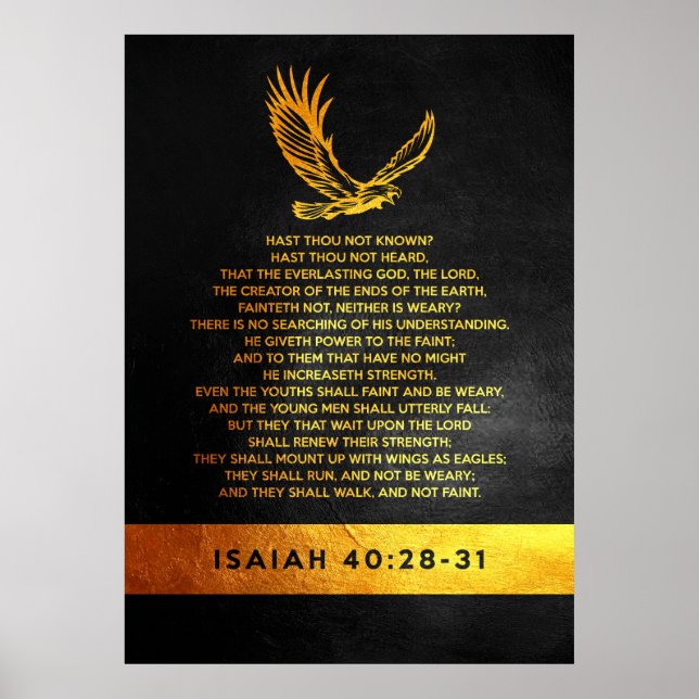 Poster Ésaïe 40:28-31 Verse de la Bible (Devant)