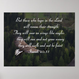 Poster Ésaïe 40:31 - Ils Seront Tournés Sur Des Ailes Com