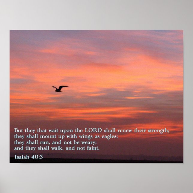 Poster Esaïe 40:3 lever du soleil (Devant)